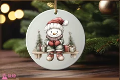 Vintage Snowman Christmas Png, Christmas Snowman clipart Product Image 6