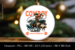 Cowboy Western Rodeo Vintage Style Ornament Sublimation Desi Product Image 1