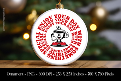 Retro Coffee Cup Enjoy Your Day Ornament Sublimation Product Image 1