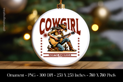 Cowgirl North America Ornament Sublimation Design PNG Product Image 1