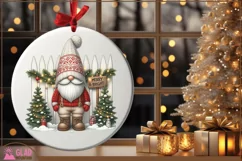 Merry and Bright Christmas Gnome png, Christmas Gnome png Product Image 3