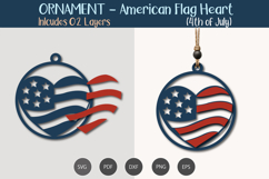 American Flag heart Ornament Product Image 1