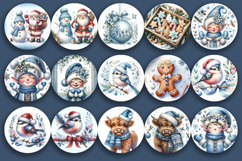 Mega Christmas Sublimation blue ornament PNG Bundle Product Image 2
