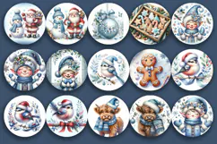 Mega Christmas Sublimation blue ornament PNG Product Image 2