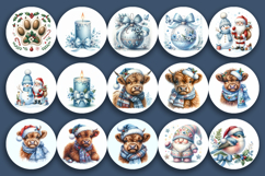 Mega Christmas Sublimation blue ornament PNG Bundle Product Image 3