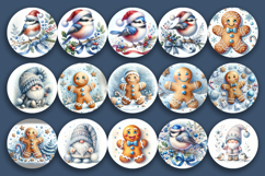 Mega Christmas Sublimation blue ornament PNG Bundle Product Image 4