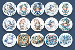 Mega Christmas Sublimation blue ornament PNG Bundle Product Image 5