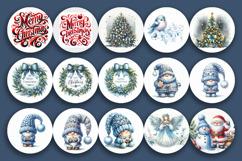 Mega Christmas Sublimation blue ornament PNG Bundle Product Image 6