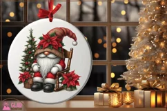 Santa Gnome png, Christmas Santa Gnome sublimation png Product Image 6