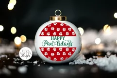 Happy Paw-liday's SVG | Christmas / Winter Round Design Product Image 3