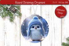 Christmas ornament Round Sublimation Christmas Penguin Product Image 1