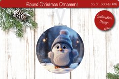 Christmas ornament Round Sublimation Christmas Penguin Product Image 1
