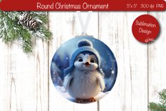 Christmas ornament Round Sublimation Christmas Penguin Product Image 1