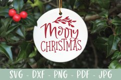 Merry Christmas - Farmhouse Christmas Ornament SVG Product Image 2