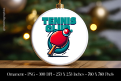 Tennis Club Ornament Sublimation Design PNG Product Image 1
