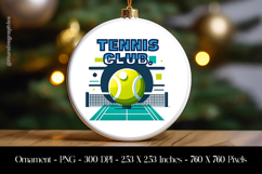 Tennis Club Ornament Sublimation Design PNG Product Image 1