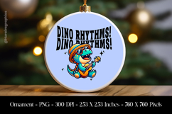 Dino Rhythms Dinosaurs Ornament Sublimation Design PNG Product Image 1