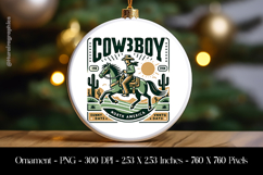Cow Boy Ornament Sublimation Design PNG Product Image 1