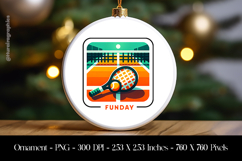 Sunday Funday Recket Ornament Sublimation Design PNG Product Image 1