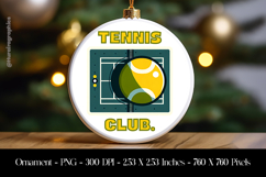 Tennis Club Ornament Sublimation Design PNG Product Image 1