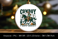 Vintage Cowboy Ornament Sublimation Design PNG Product Image 1