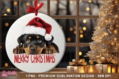 Merry Christmas Rottweiler png, Christmas Peeking Rottweiler Product Image 1
