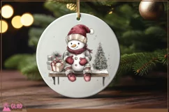 Vintage Snowman Christmas Png, Christmas Snowman clipart Product Image 6