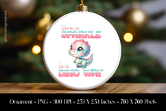 Burn to Sparkle in a Dino way Ornament Sublimation Design PN Product Image 1