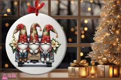 Merry Christmas Gnomes vintage pickup truck, Christmas Gnome Product Image 5