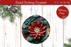 3D Christmas ornaments Round Sublimation 3D Christmas Flower Product Image 1