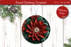 3D Christmas ornaments Round Sublimation 3D Christmas Flower Product Image 1