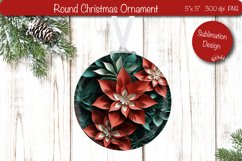 3D Christmas ornaments Round Sublimation 3D Christmas Flower Product Image 1