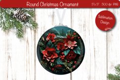 3D Christmas ornaments Round Sublimation 3D Christmas Flower Product Image 1