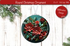 3D Christmas ornaments Round Sublimation 3D Christmas Flower Product Image 1