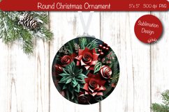 3D Christmas ornaments Round Sublimation 3D Christmas Flower Product Image 1
