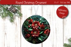3D Christmas ornaments Round Sublimation 3D Christmas Flower Product Image 1