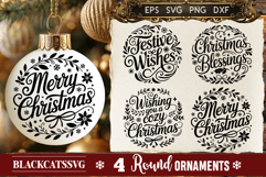 Round Christmas Ornament SVG 4 designs Product Image 1