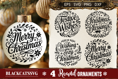 Round Christmas Ornament SVG 4 designs Product Image 3
