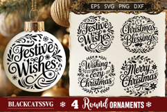 Round Christmas Ornament SVG 4 designs Product Image 4