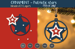 4th of July Ornament Patriotic star Product Image 1