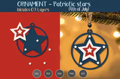 4th of July Ornament Patriotic star Product Image 1