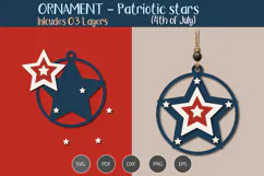4th of July Ornament Patriotic star Product Image 2