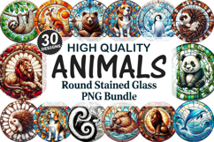 Animals Stained Glass Ornament Bundle, 30 High-Quality PNG Product Image 1