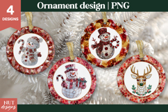 Christmas ornament Jeweled Gem Snowman Ornament PNG Product Image 1