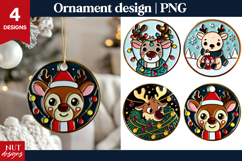 Christmas ornament sublimation Enamel pin Christmas Reindeer Product Image 1