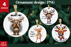Christmas ornament Funny Reindeer Ornament sublimation Product Image 1