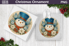 Snowman Floral Ornament | Christmas Ornament Sublimation Product Image 1