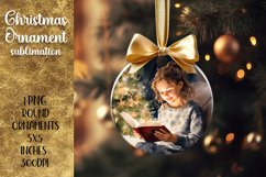 Christmas Ornaments Children reading a book| Sublimation Product Image 1