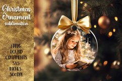 Christmas Ornaments Children reading a book| Sublimation Product Image 1
