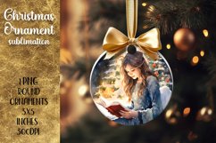 Christmas Ornaments Children reading a book| Sublimation Product Image 1